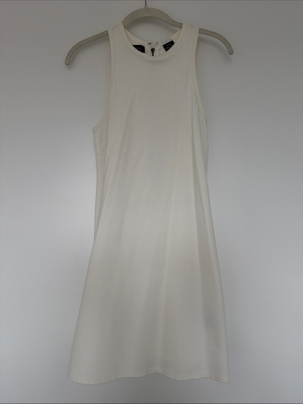 Sleeveless Cream Tank Dress - Minimal A-Line